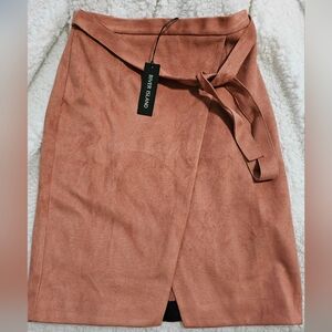 River island midi suede skirt